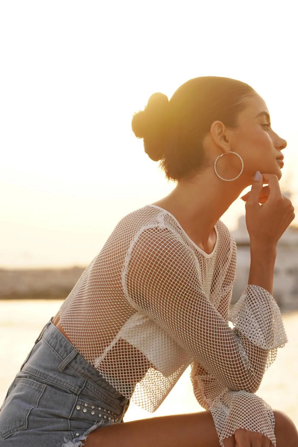 Quiz Summer Clothes|Shorts>Blue Denim Embellished Shorts
