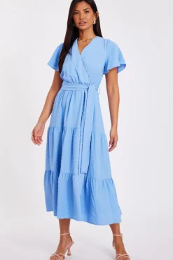 Quiz Summer Clothes|Modest>Dobby Tie Waist Midi Dress