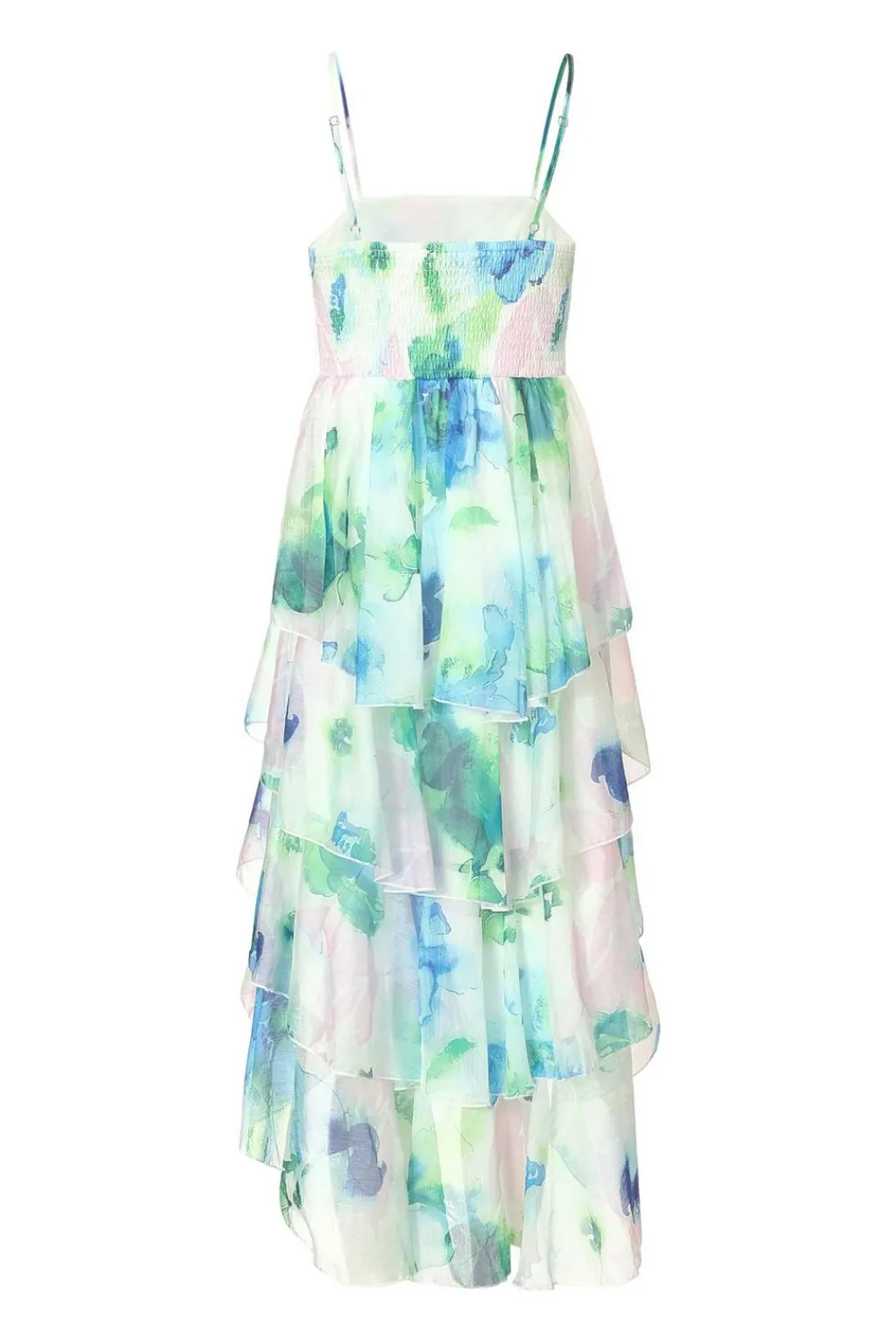 Quiz Day At The Races|Christening Guest>Blue Floral Tiered Midi Dress