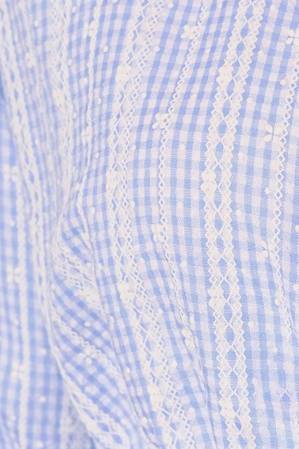 Quiz Summer Tops|Day Tops>Blue Gingham Crop Top