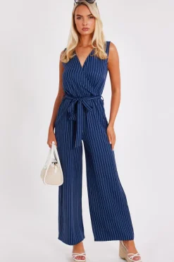 Quiz Summer Clothes|Summer Jumpsuits>Linen Striped Jumpsuit