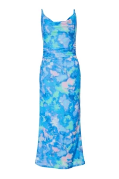 Quiz Summer Clothes|Holiday>Blue Marble Print Midaxi Dress