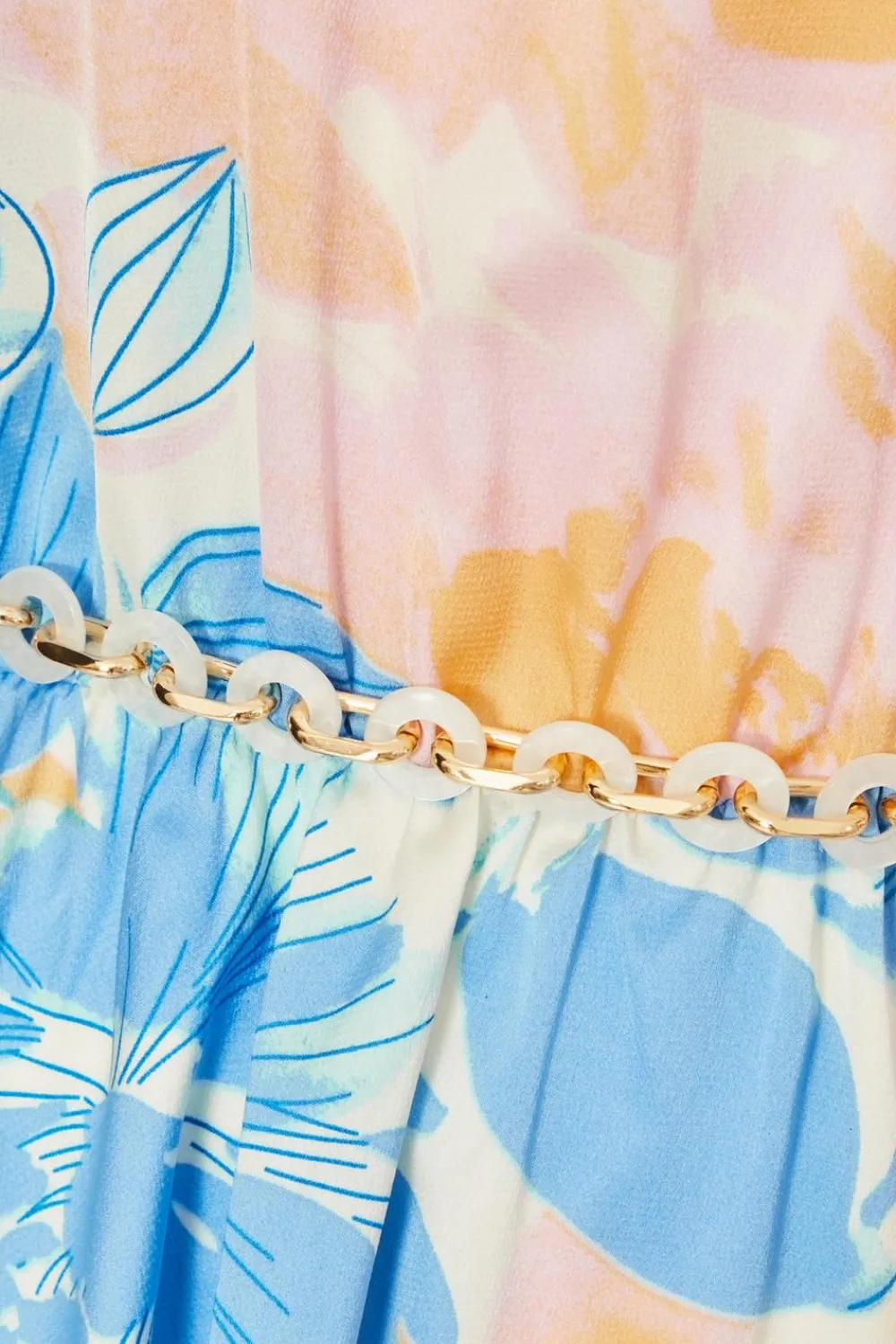 Quiz Playsuits|Summer Clothes>Blue One shoulder Floral Playsuit