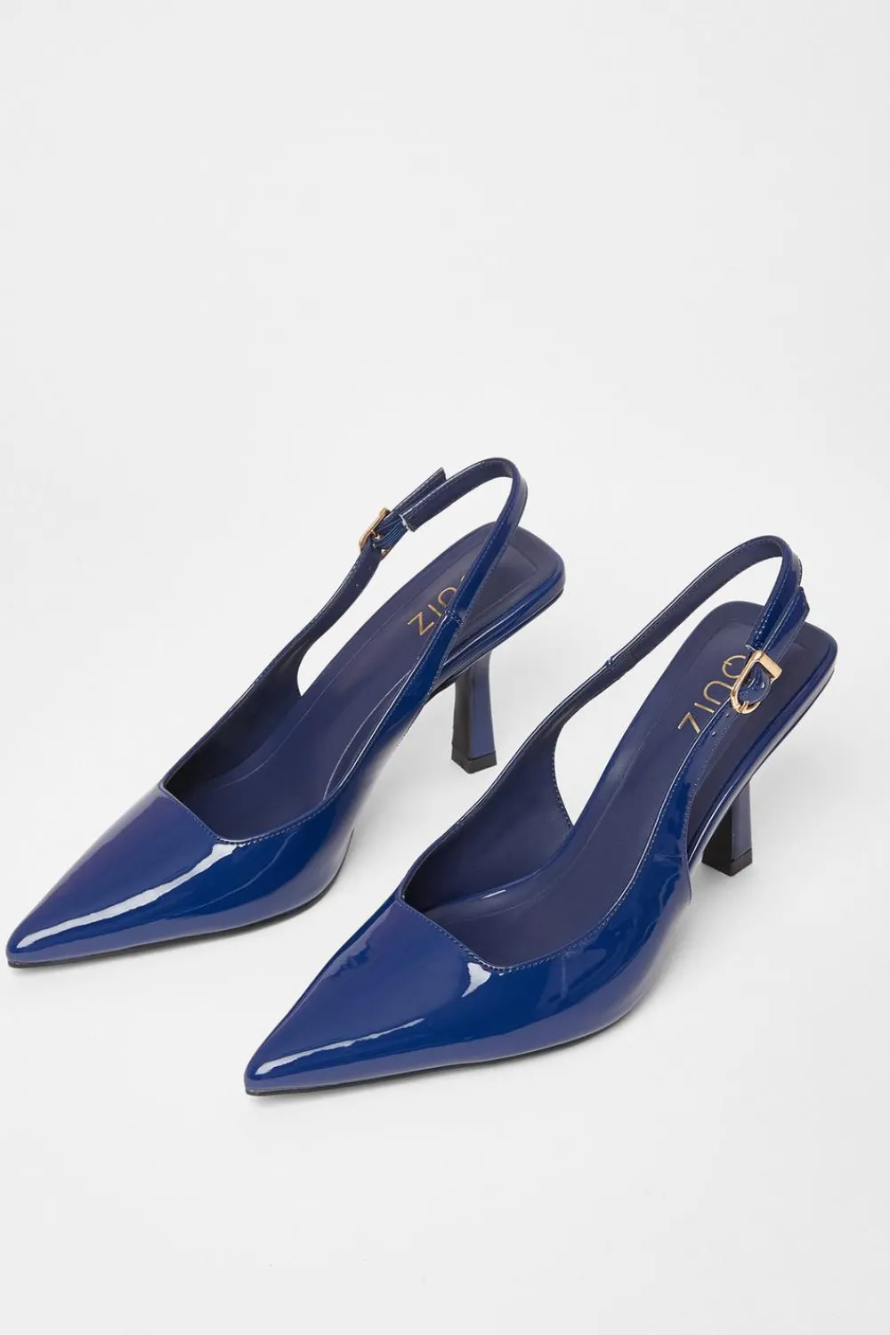Quiz Occasion Shoes|Heels>Patent Sling Back Court Heels
