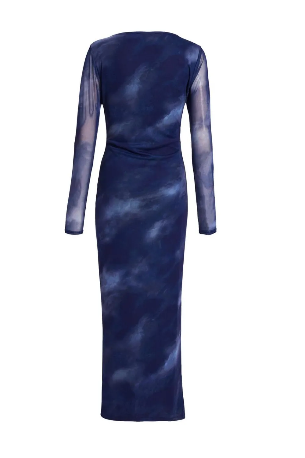 Quiz Going Out|Dresses>Blue Printed Long Sleeve Midaxi Dress