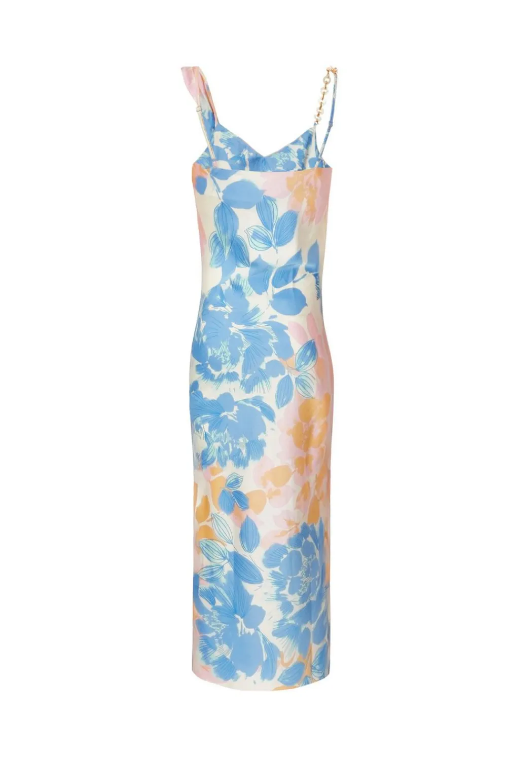 Quiz Day At The Races|Summer Clothes>Blue Satin Floral Midaxi Dress