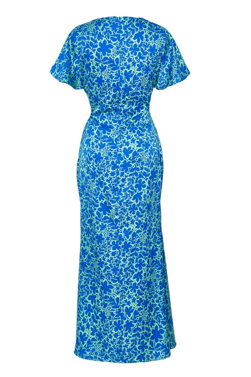 Quiz Day At The Races|Christening Guest>Blue Satin Floral Midaxi Dress