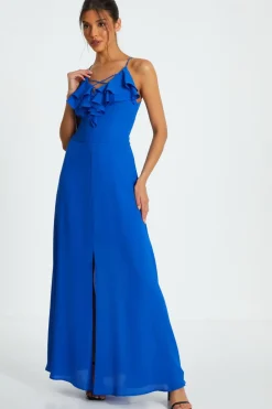 Quiz Evening Dresses|Summer Clothes>Strappy Ruffle Chiffon Maxi Dress
