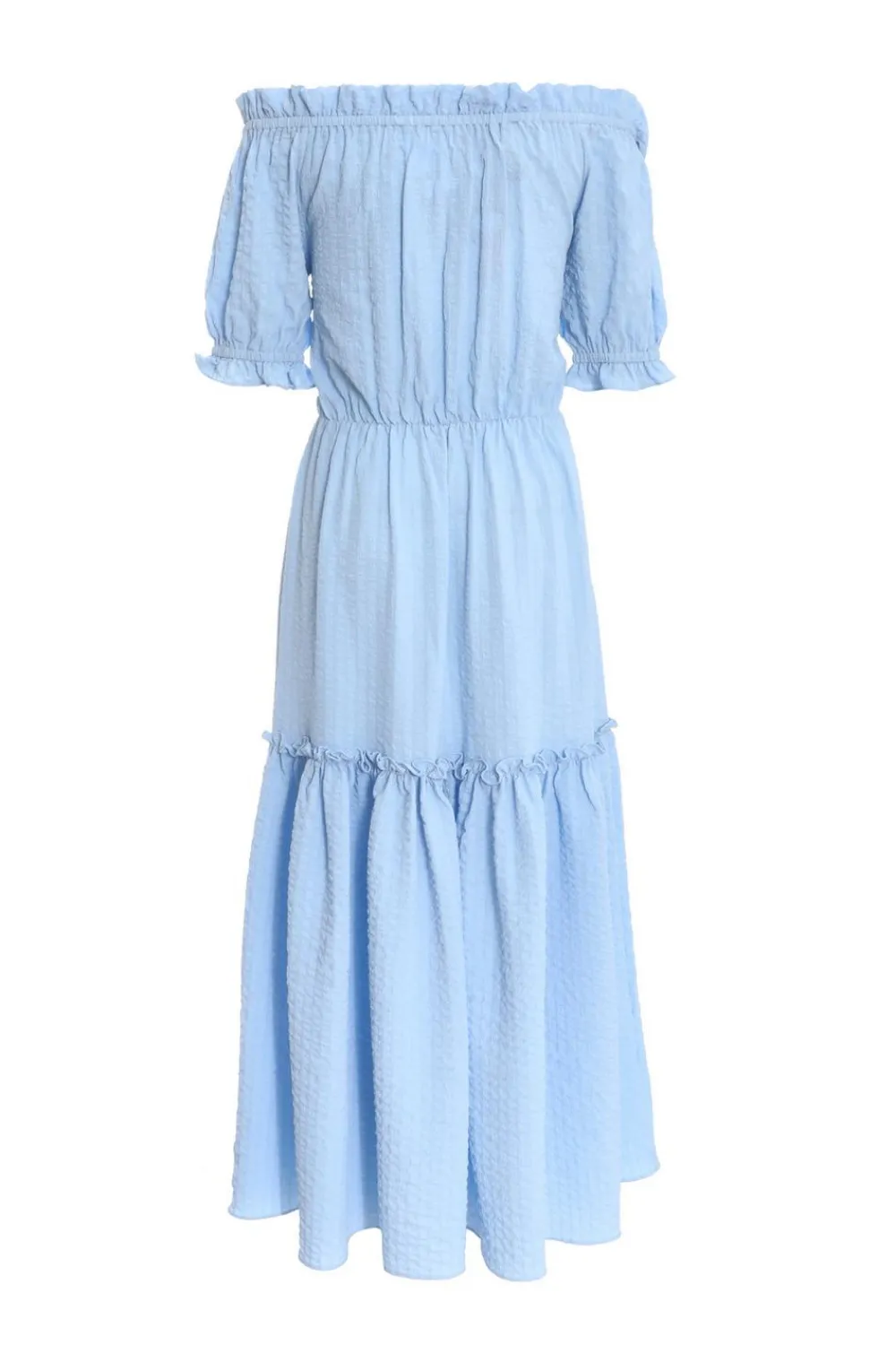 Quiz Summer Clothes|Holiday>Blue Textured Bardot Midi Dress