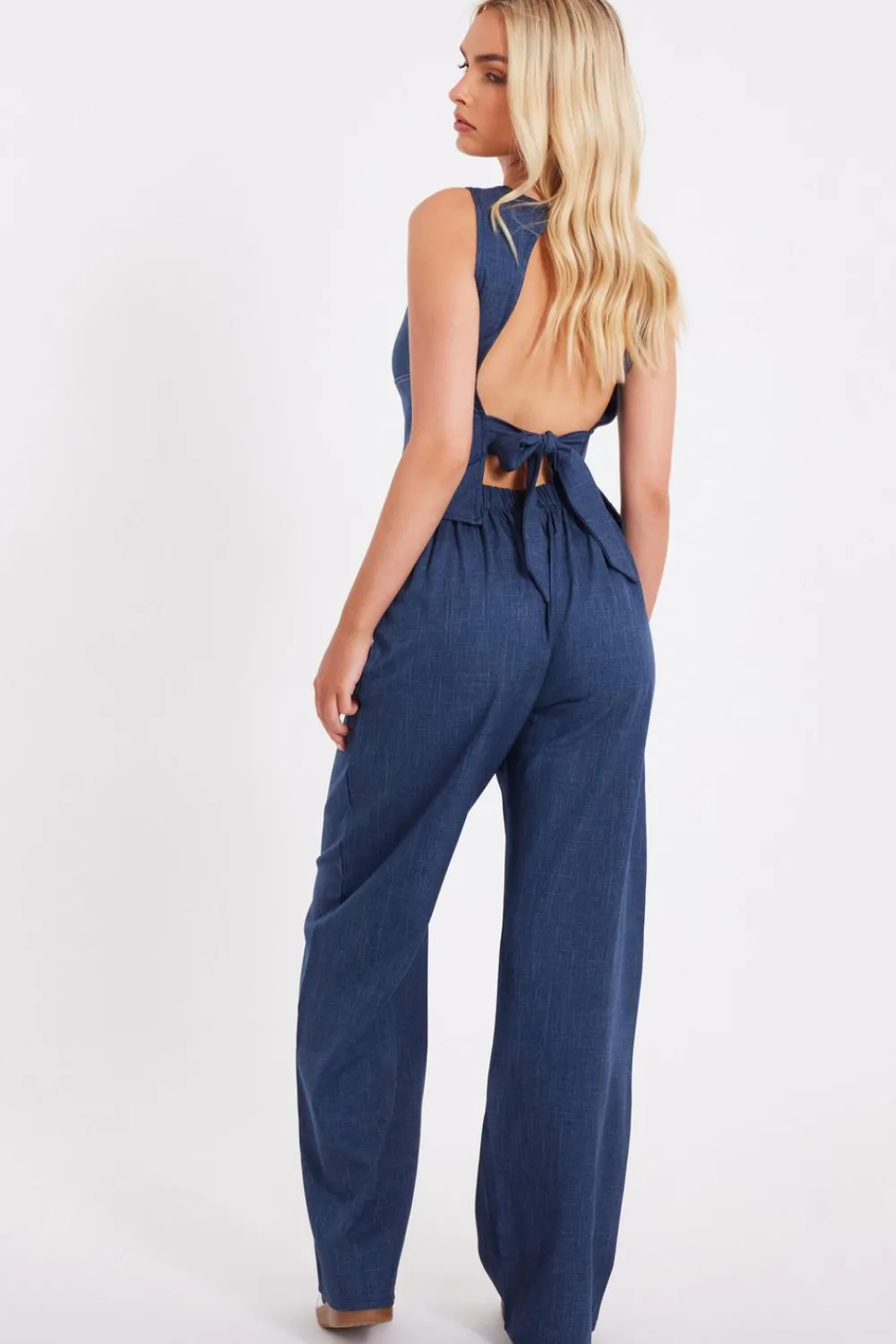 Quiz Trousers|Going Out>Blue Wide Leg Trousers
