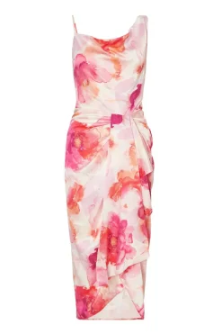 Quiz Day At The Races|Christening Guest>Blush Floral Print Midi Dress