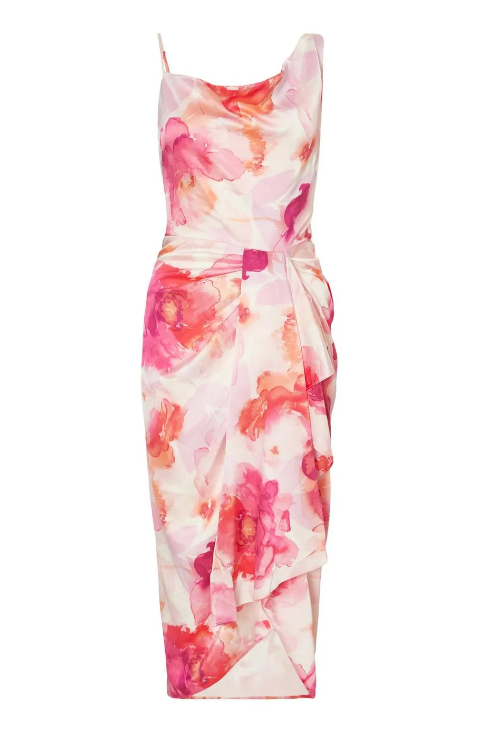 Quiz Day At The Races|Christening Guest>Blush Floral Print Midi Dress