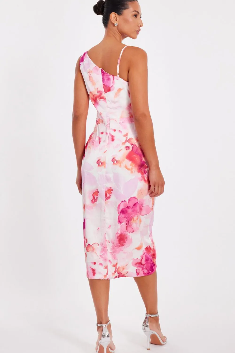 Quiz Day At The Races|Christening Guest>Blush Floral Print Midi Dress