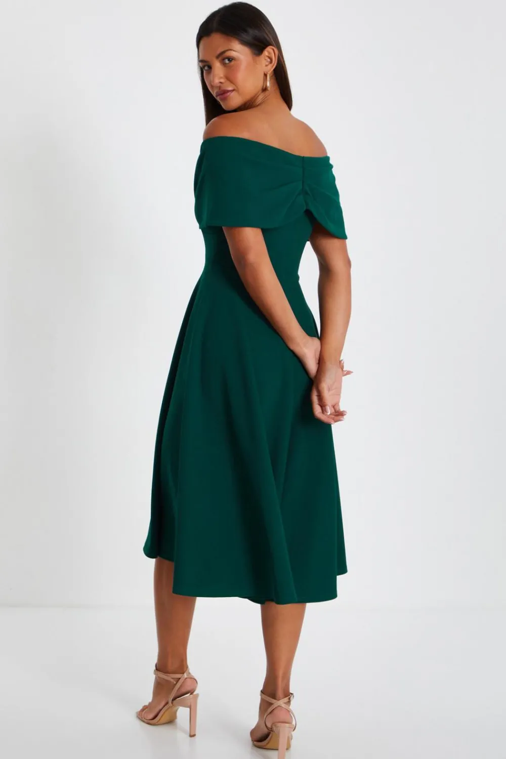 Quiz Wedding Guest Dresses|Midi Dresses>Bardot Skater Midi Dress