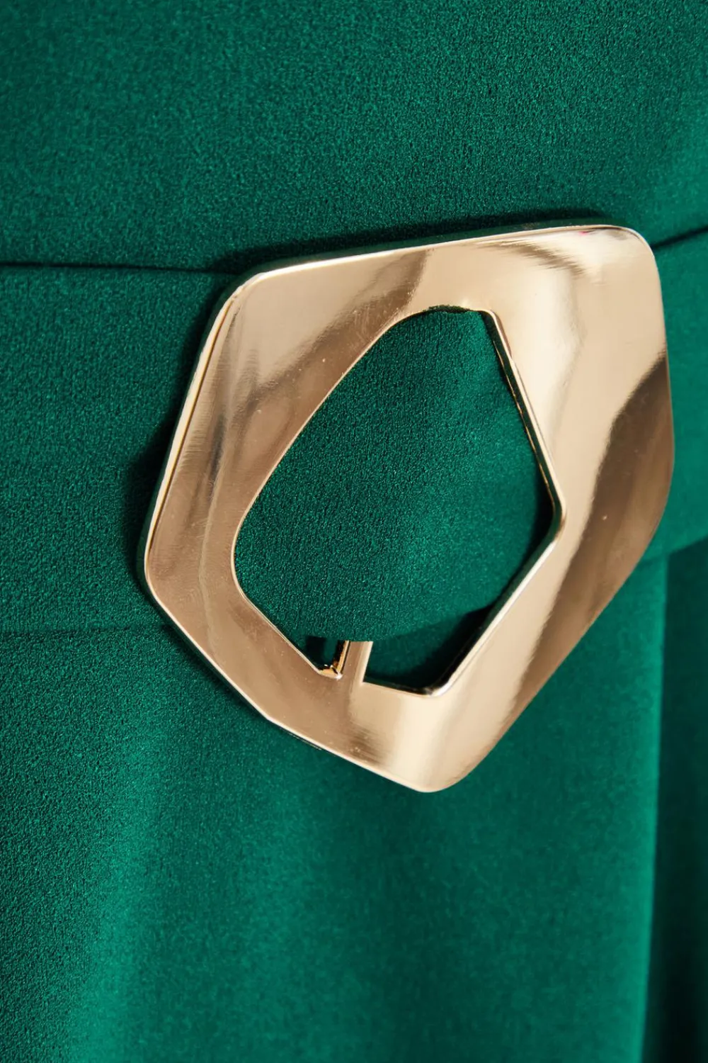 Quiz Christening Guest|Wedding Guest Dresses>Bottle Green Buckle Detail Midi Dress