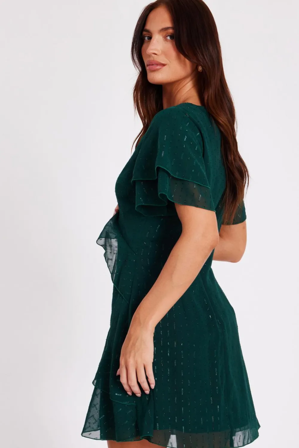 Quiz Day At The Races|Christening Guest>Chiffon Ruffle Mini Dress