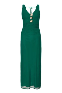 Quiz Day At The Races|Christening Guest>Bottle Green Flower Detail Midaxi Dress