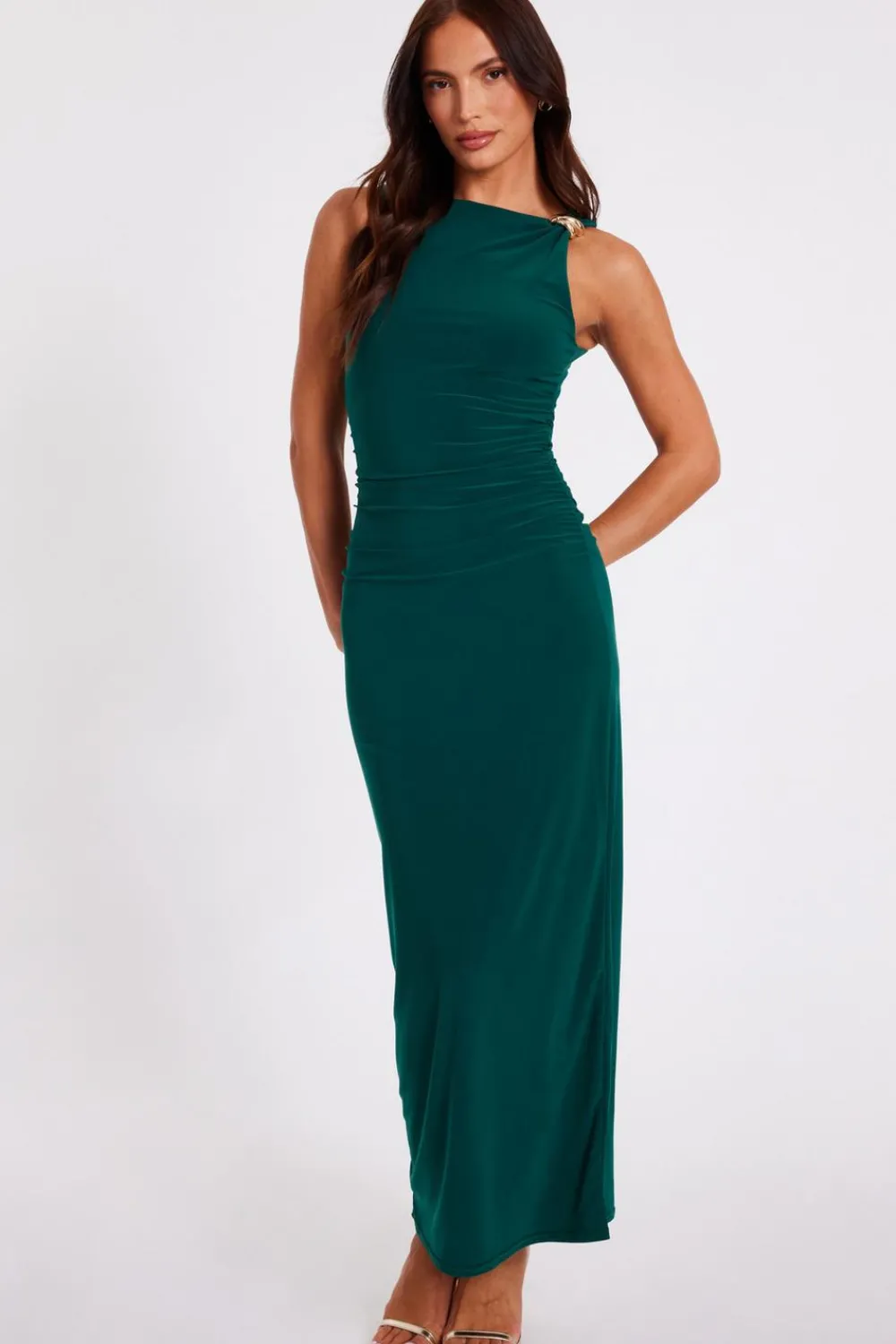 Quiz Day At The Races|Christening Guest>Gold Buckle Midaxi Dress