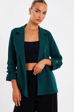 Quiz Workwear|Jackets & Coats>Ruched Sleeve Blazer