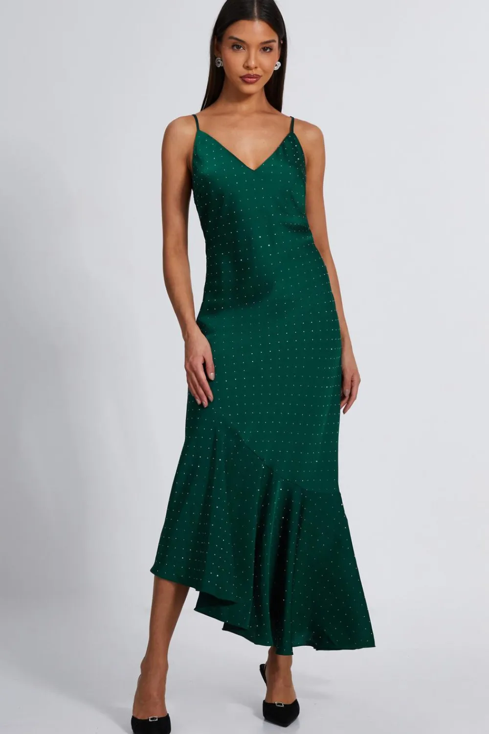 Quiz Prom Dresses|Evening Dresses>Satin Asymmetric Midaxi Dress