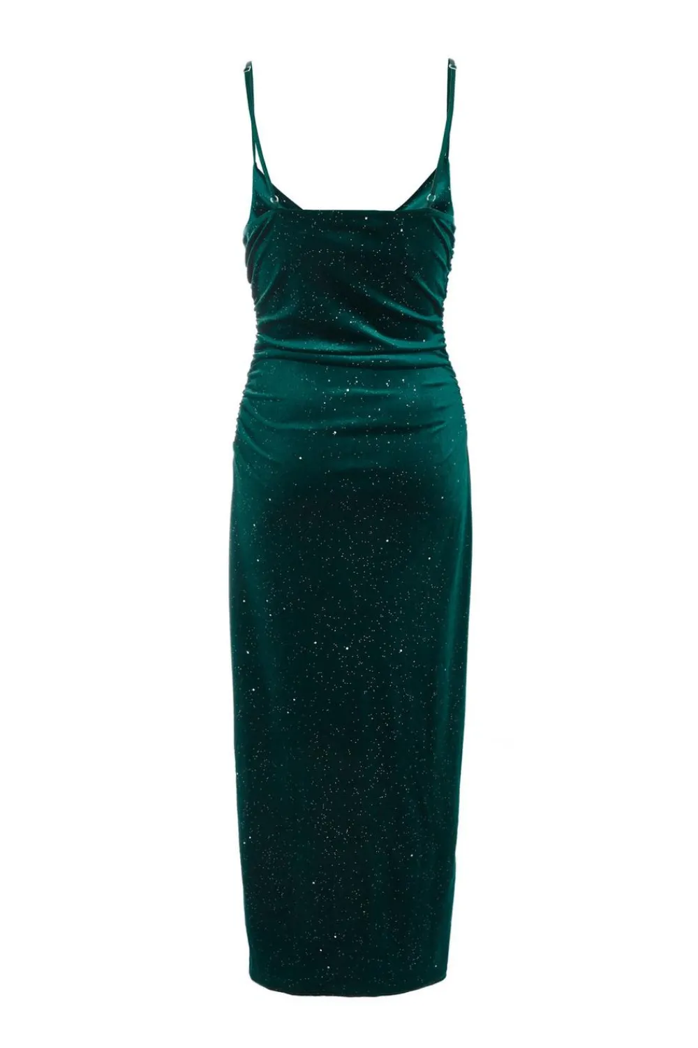 Quiz Evening Dresses|Wedding Guest Dresses>Bottle Green Velvet Glitter Midaxi Dress