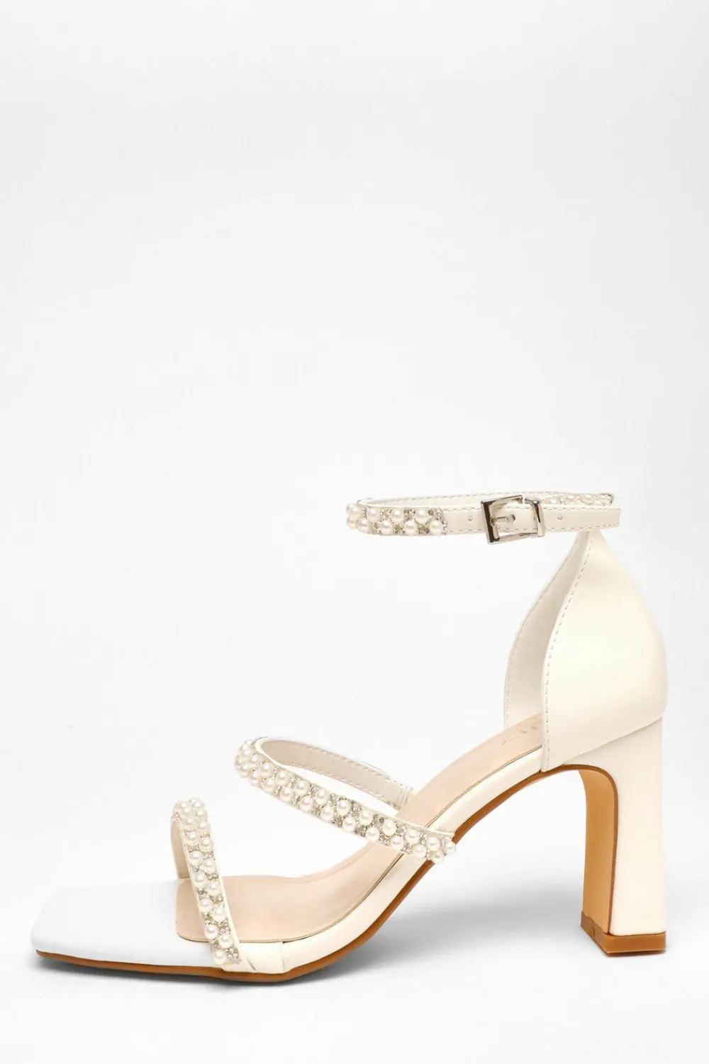 Quiz Shoe & Bag Sets|Occasion Shoes>Bridal Faux Leather Pearl Strap Heels