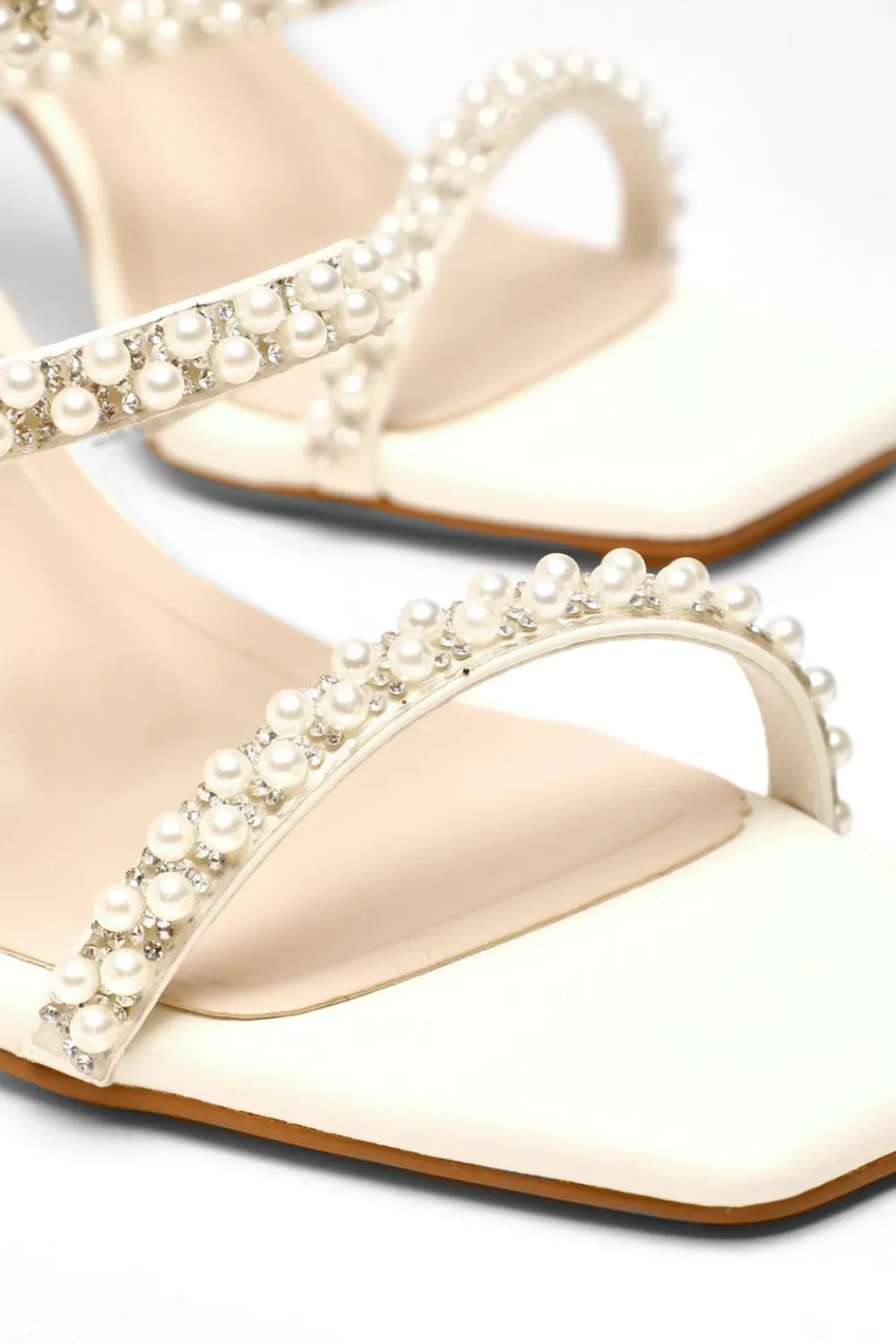 Quiz Shoe & Bag Sets|Occasion Shoes>Bridal Faux Leather Pearl Strap Heels