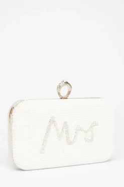 Quiz Wedding Accessories|Bride To Be>Bridal Silver Pearl Box Bag