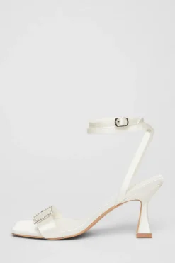 Quiz Occasion Shoes|Heels>Bridal White Buckle Front Heels