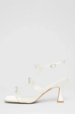 Quiz Heels|Bridal Shoes>Bridal White Diamante Bow Heels
