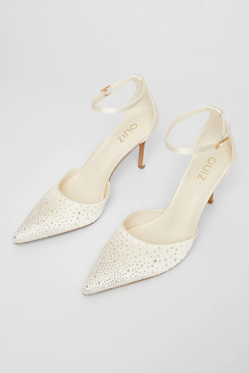 Quiz Occasion Shoes|Heels>Bridal Diamante Court Heels