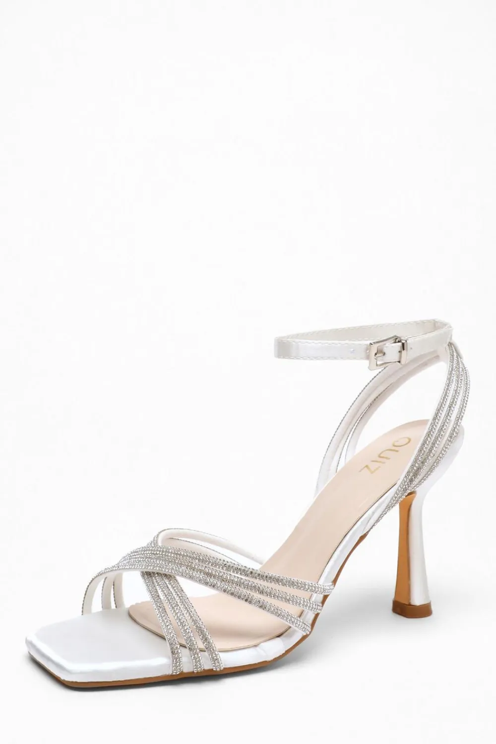 Quiz Shoe & Bag Sets|Heels>Bridal White Diamante Heeled Sandals