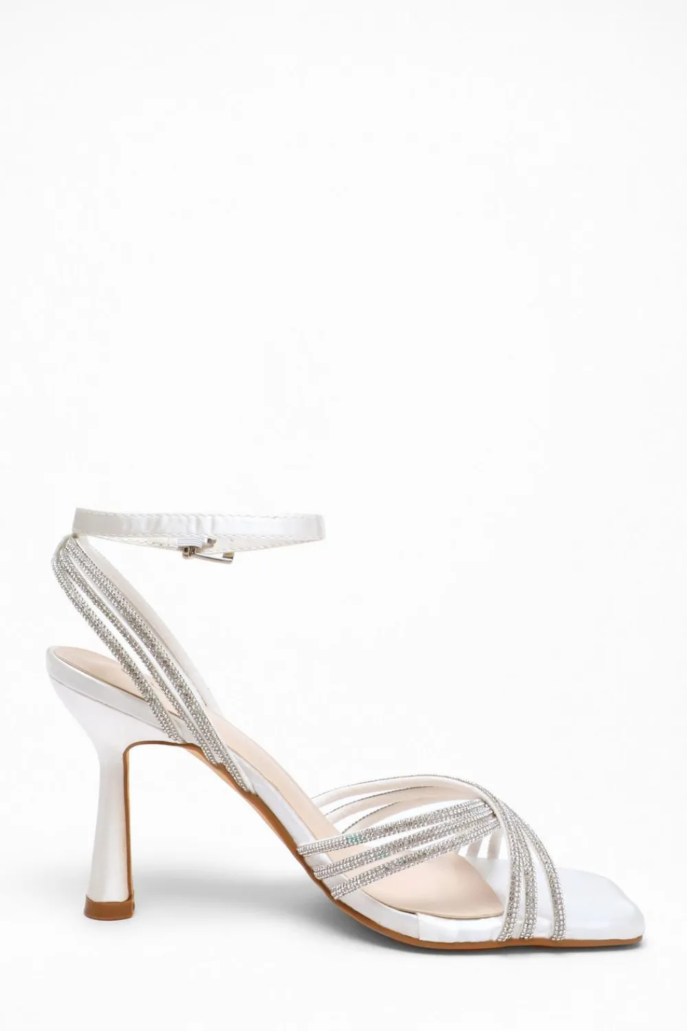 Quiz Shoe & Bag Sets|Heels>Bridal White Diamante Heeled Sandals