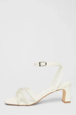 Quiz Occasion Shoes|Heels>Bridal White Embellished Block Heels