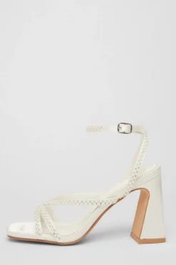 Quiz Occasion Shoes|Heels>Bridal White Embellished Block Heels