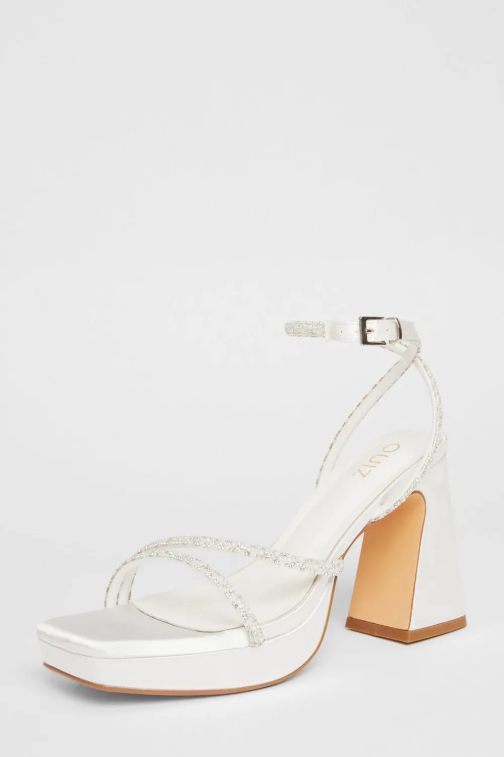 Quiz Occasion Shoes|Heels>Bridal White Embellished Platform Heels