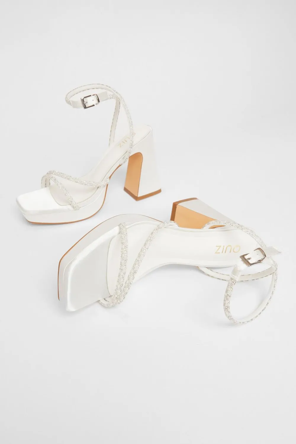 Quiz Occasion Shoes|Heels>Bridal White Embellished Platform Heels