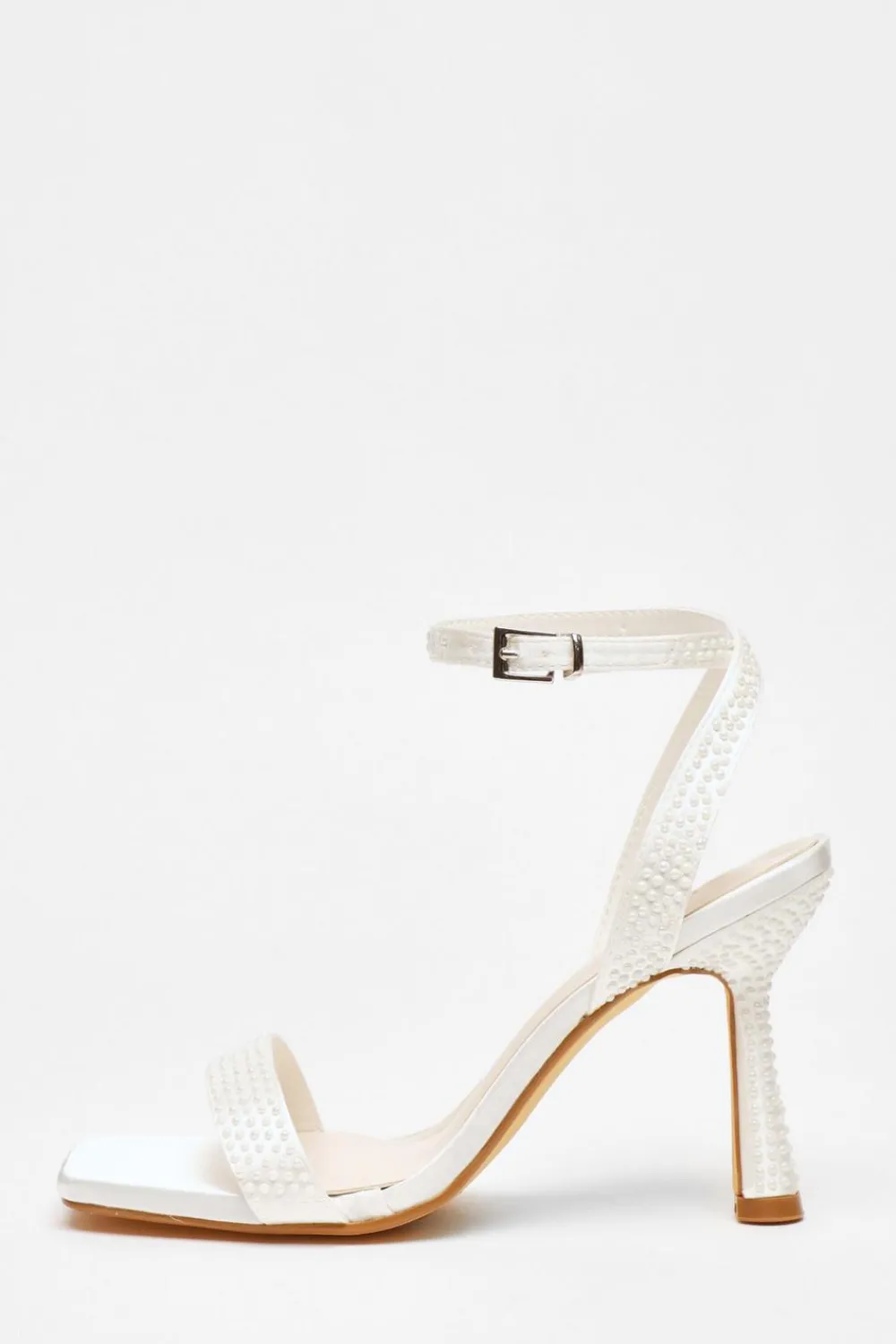 Quiz Shoe & Bag Sets|Occasion Shoes>Bridal White Pearl Heeled Sandals