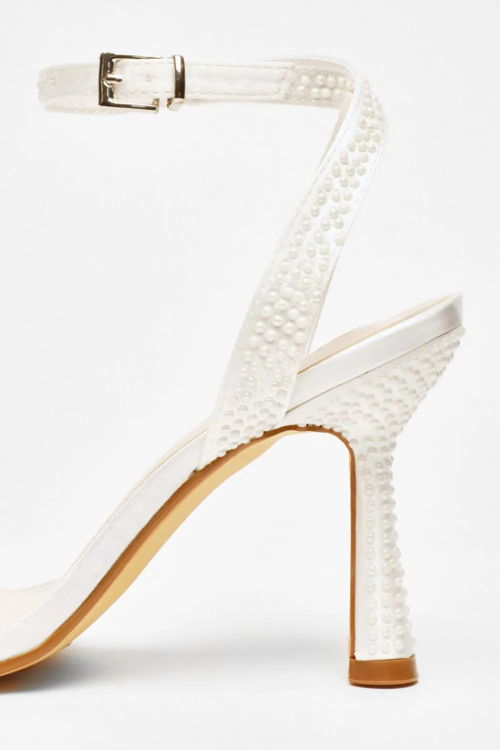 Quiz Shoe & Bag Sets|Occasion Shoes>Bridal White Pearl Heeled Sandals