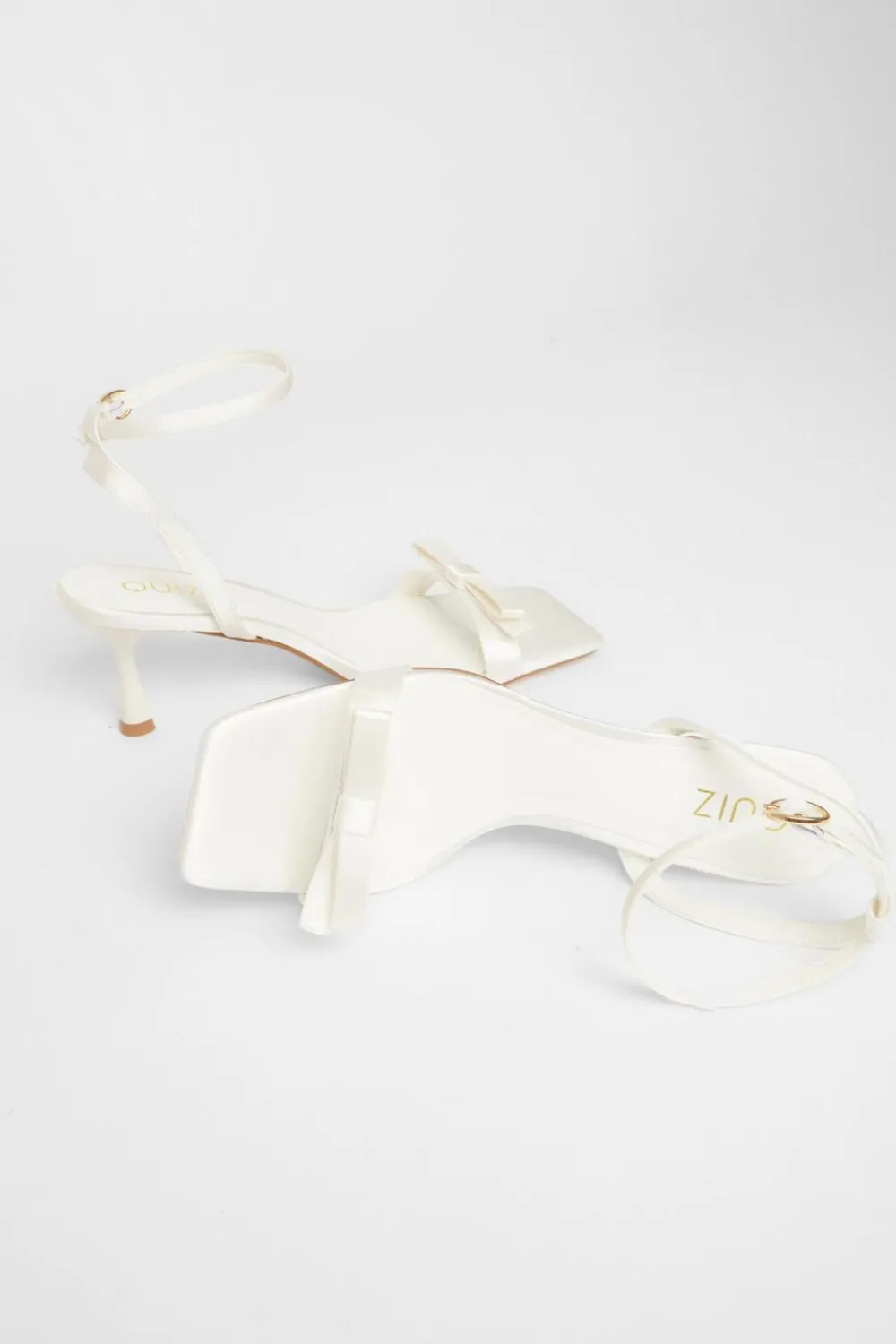 Quiz Shoe & Bag Sets|Occasion Shoes>Bridal Satin Bow Heels
