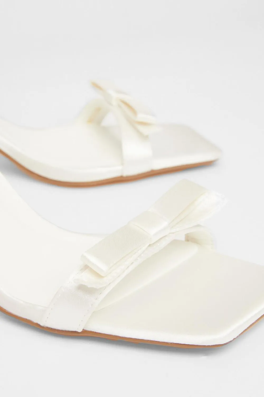 Quiz Shoe & Bag Sets|Occasion Shoes>Bridal Satin Bow Heels
