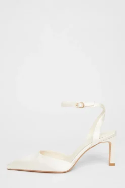 Quiz Occasion Shoes|Heels>Bridal White Satin Court Heels