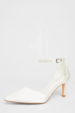 Quiz Occasion Shoes|Heels>Bridal White Satin Court Heels