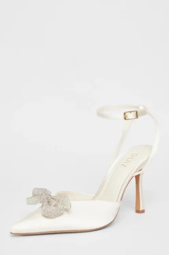 Quiz Occasion Shoes|Heels>Bridal White Satin Court Heels