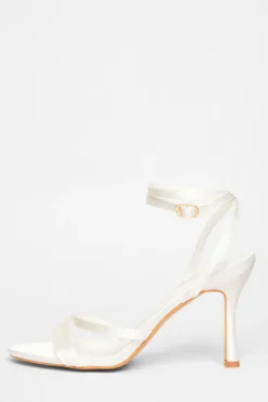 Quiz Occasion Shoes|Heels>Bridal White Strappy Heels