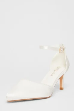 Quiz Wide Fit|Heels>Bridal Wide Fit White Court Heels