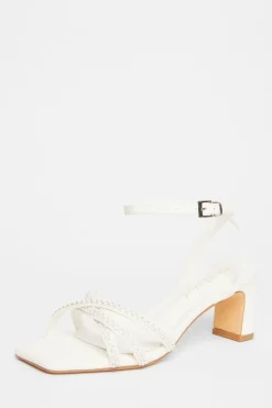 Quiz Occasion Shoes|Heels>Bridal Wide Fit White Diamante Heeled Sandals