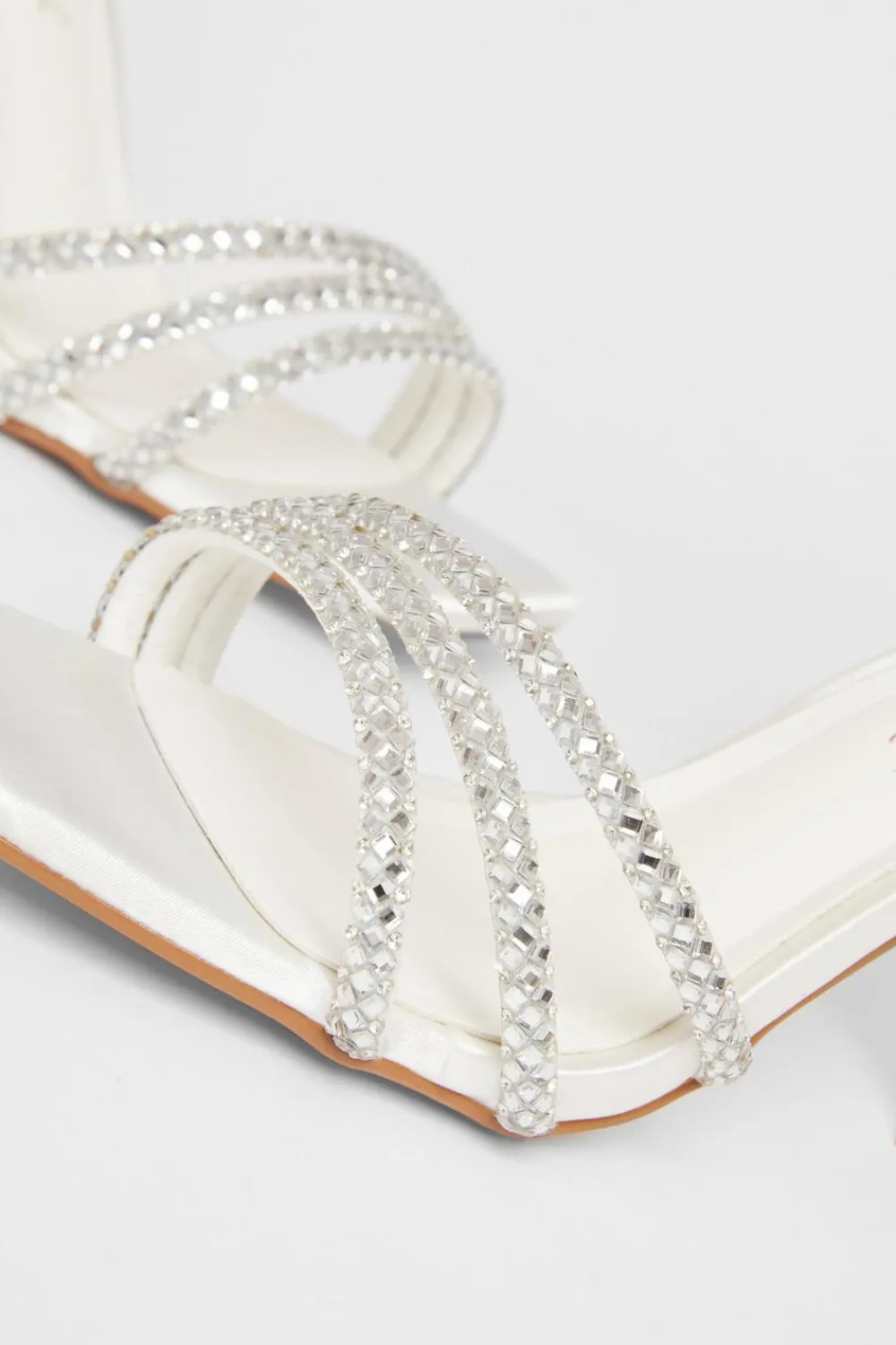 Quiz Wide Fit|Heels>Bridal Wide Fit White Diamante Heels