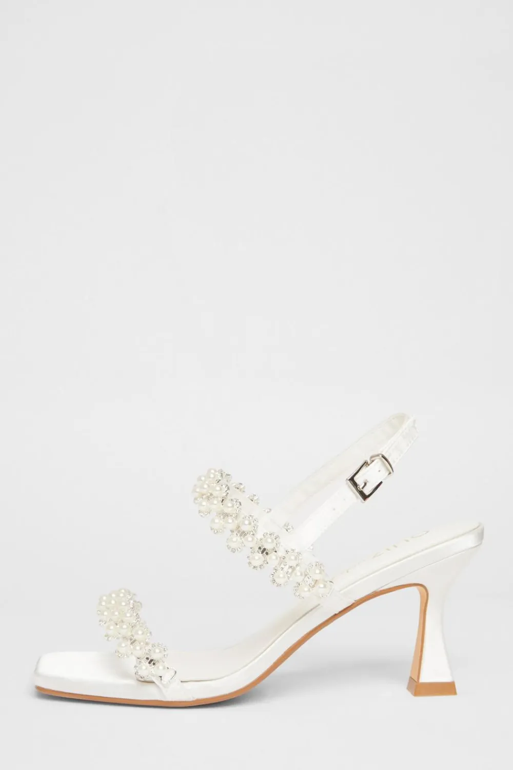 Quiz Wide Fit|Occasion Shoes>Bridal Wide Fit White Embellished Heels