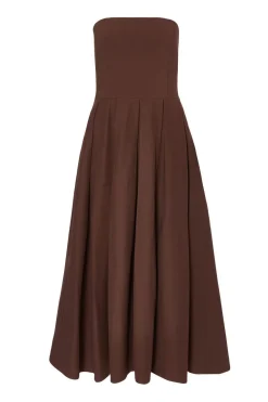 Quiz Christening Guest|Dresses>Brown Bandeau Midi Dress